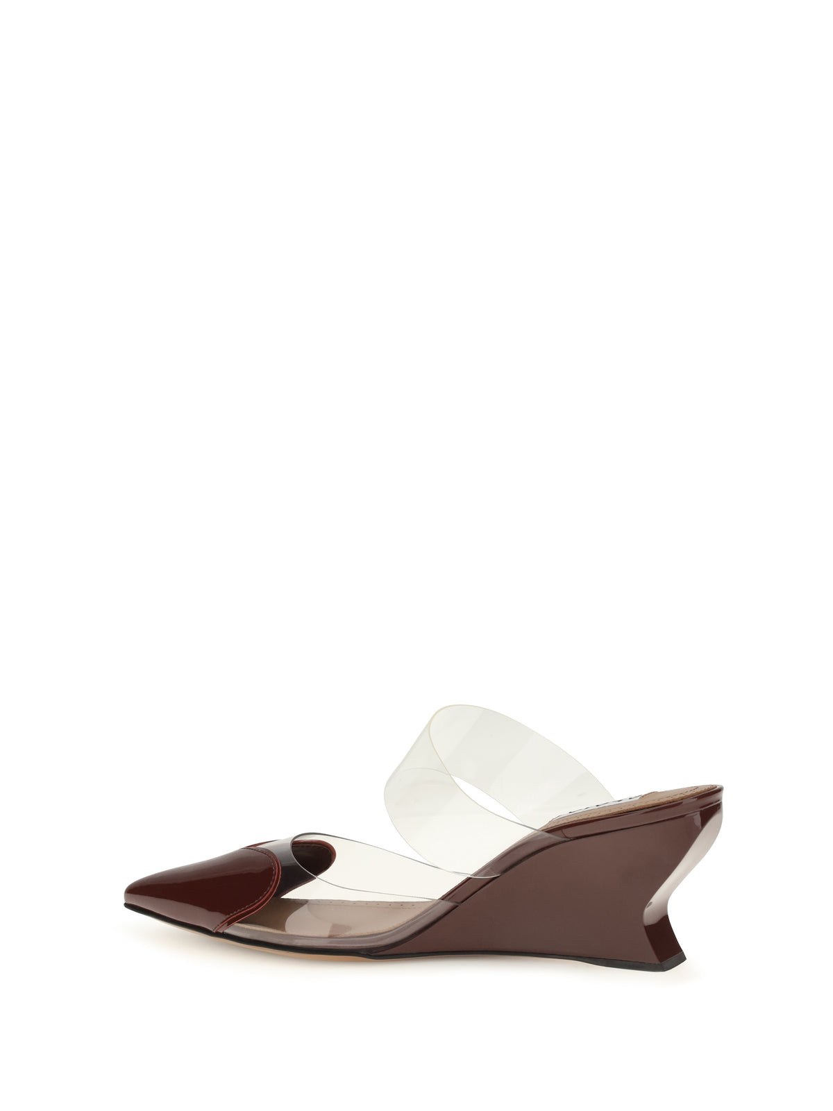 Alaïa Le Coeur patent leather Mules - Rouge Grenat
