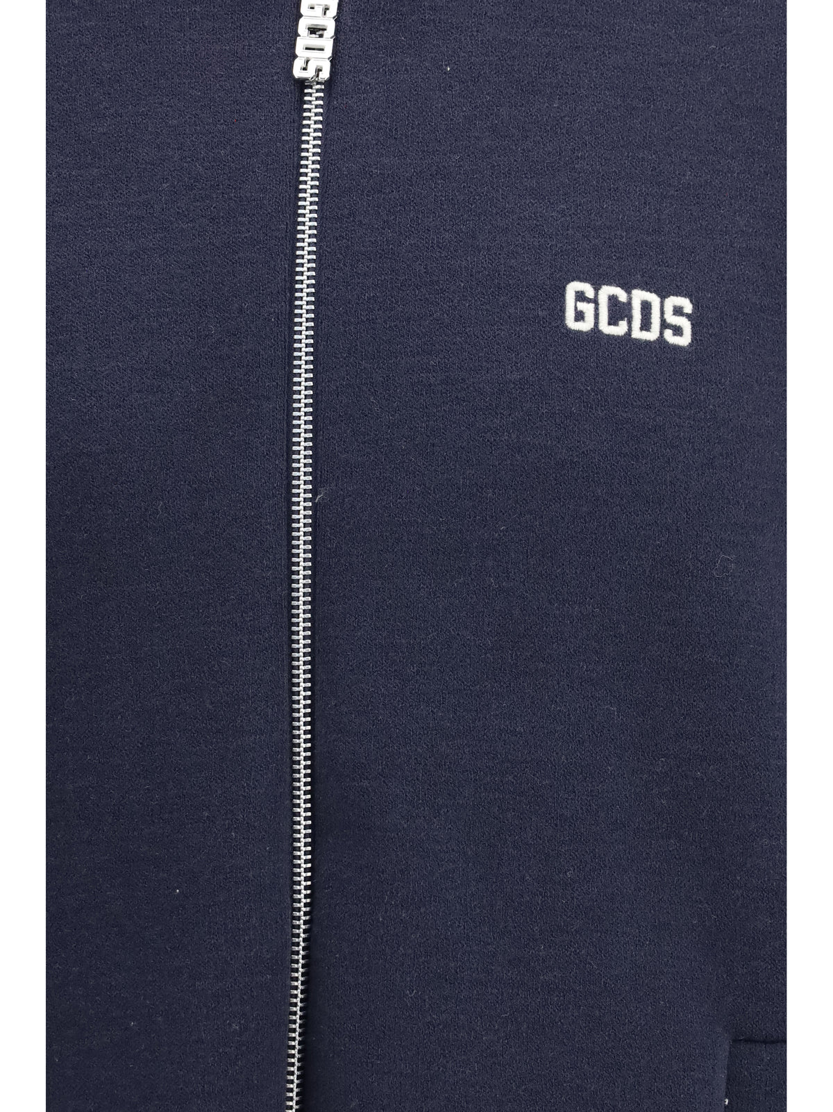 GCDS Hooded Sweatshirt with back logo - Dark Blue/Bone