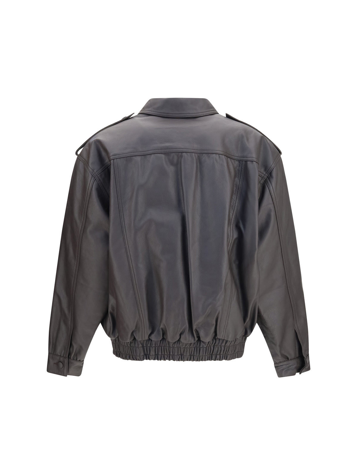 Blazé Milano Charlie Ares leather Bomber Jacket - Ebony