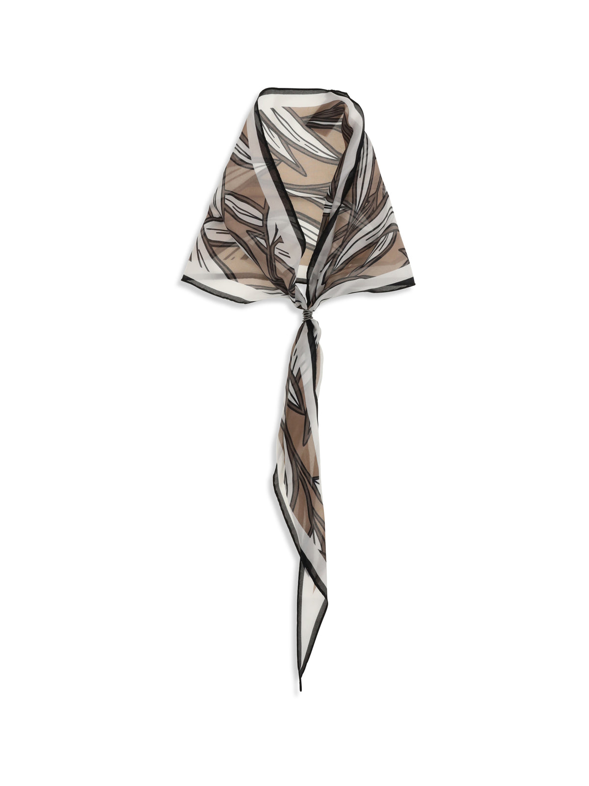 Brunello Cucinelli Silk tropical Print Bandeau - Tobacco