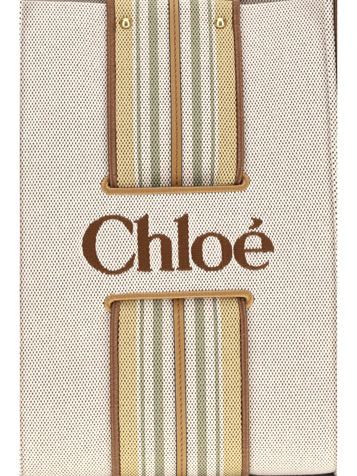 Chloé Woody Loop canvas Tote Bag - Beige
