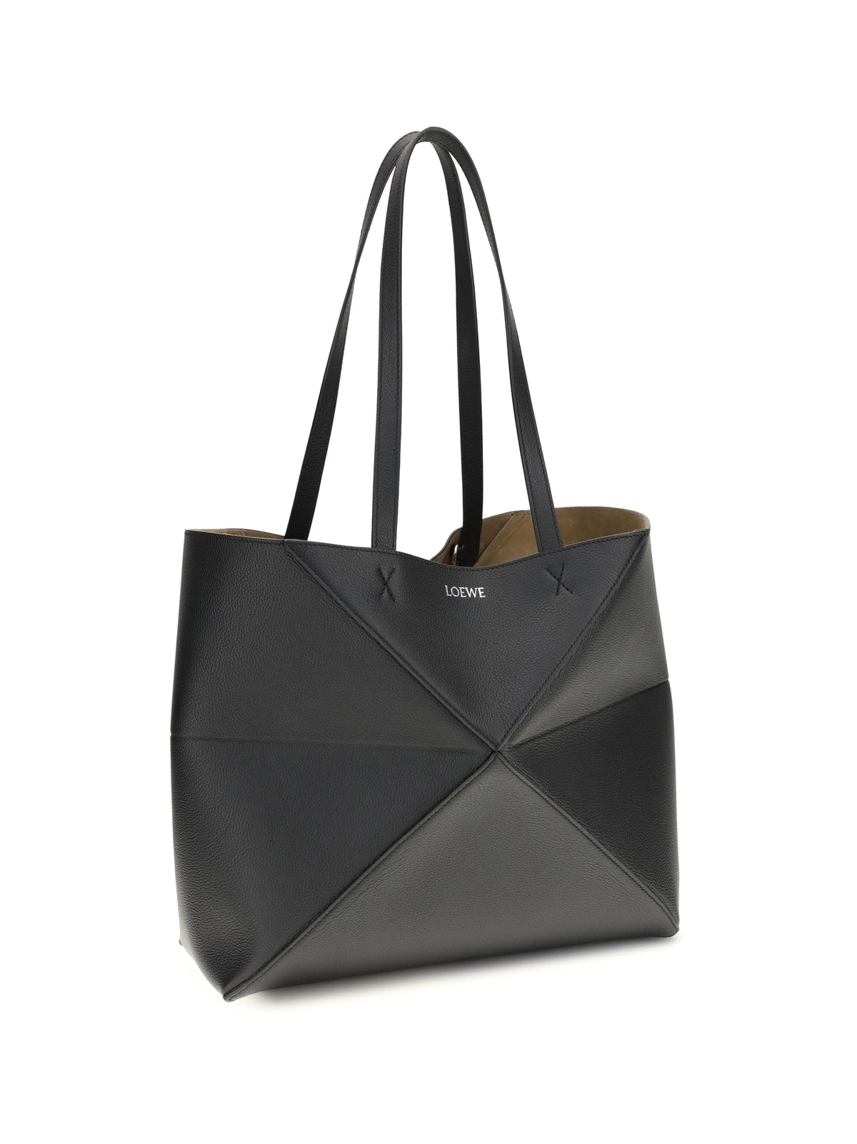 Loewe Medium Puzzle Fold Tote Bag - Black