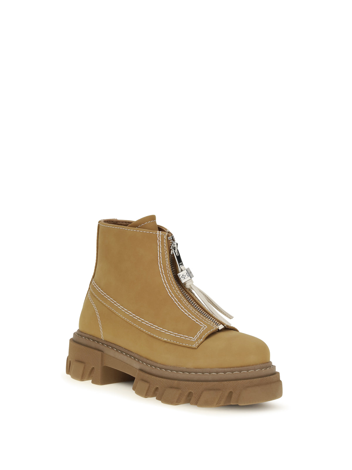 Ganni Cleated Boots - Brown Sugar