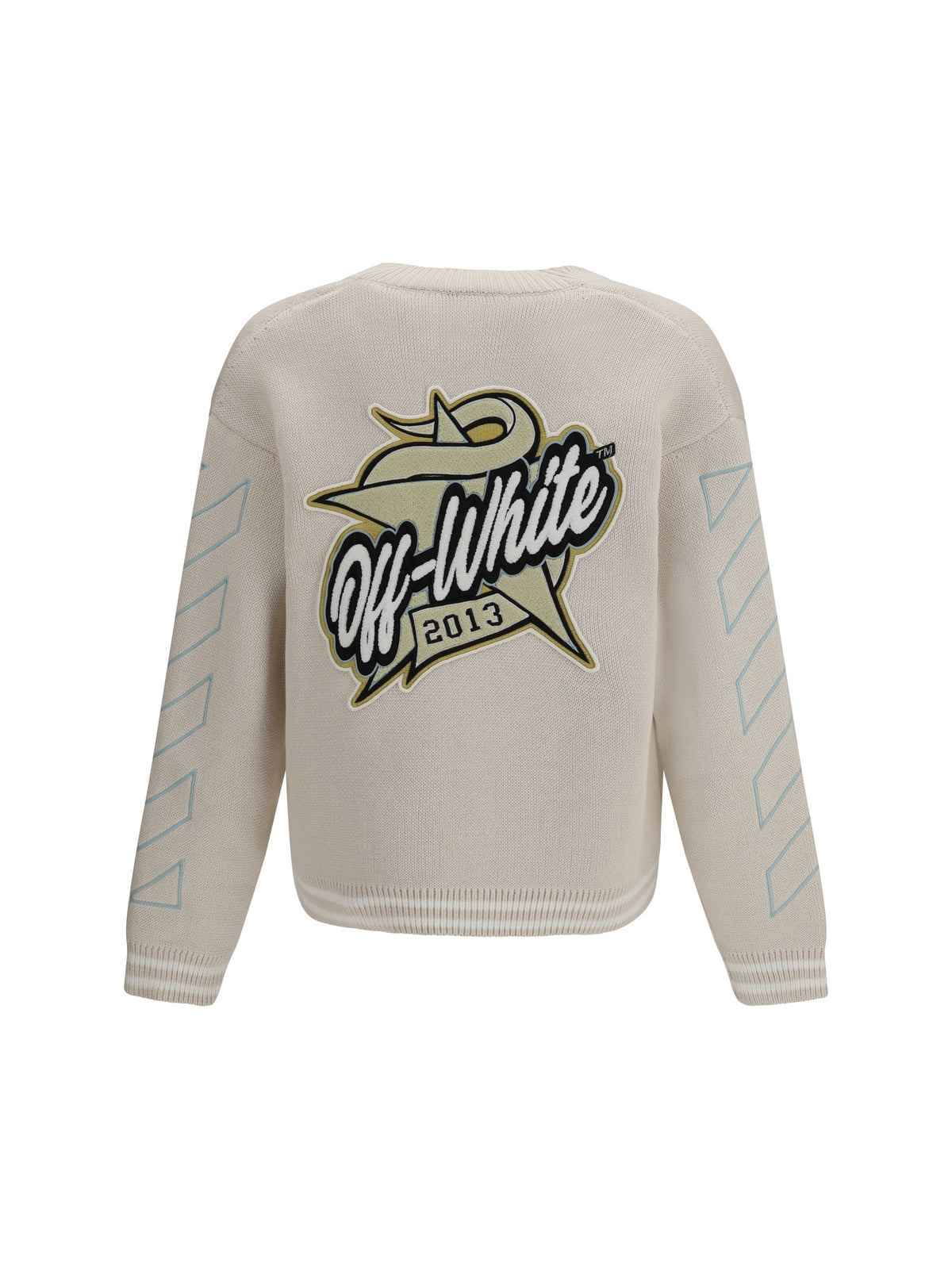 Off-White Star Logo Diagonal Varsity Cardigan - Cream
