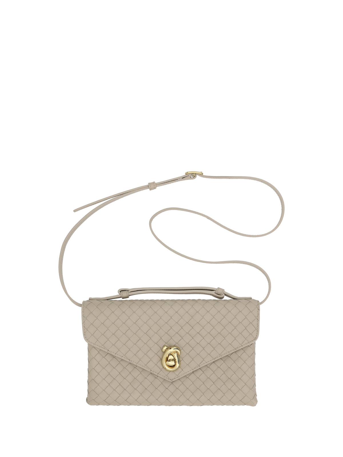 Bottega Veneta Knot Lock Shoulder Bag - Ecru-Muse Brass
