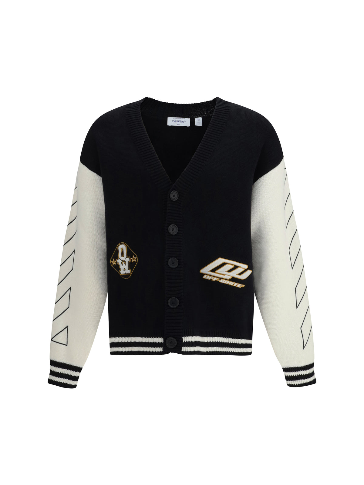 Off-White Star Logo Diagonal Varsity Cardigan - Black