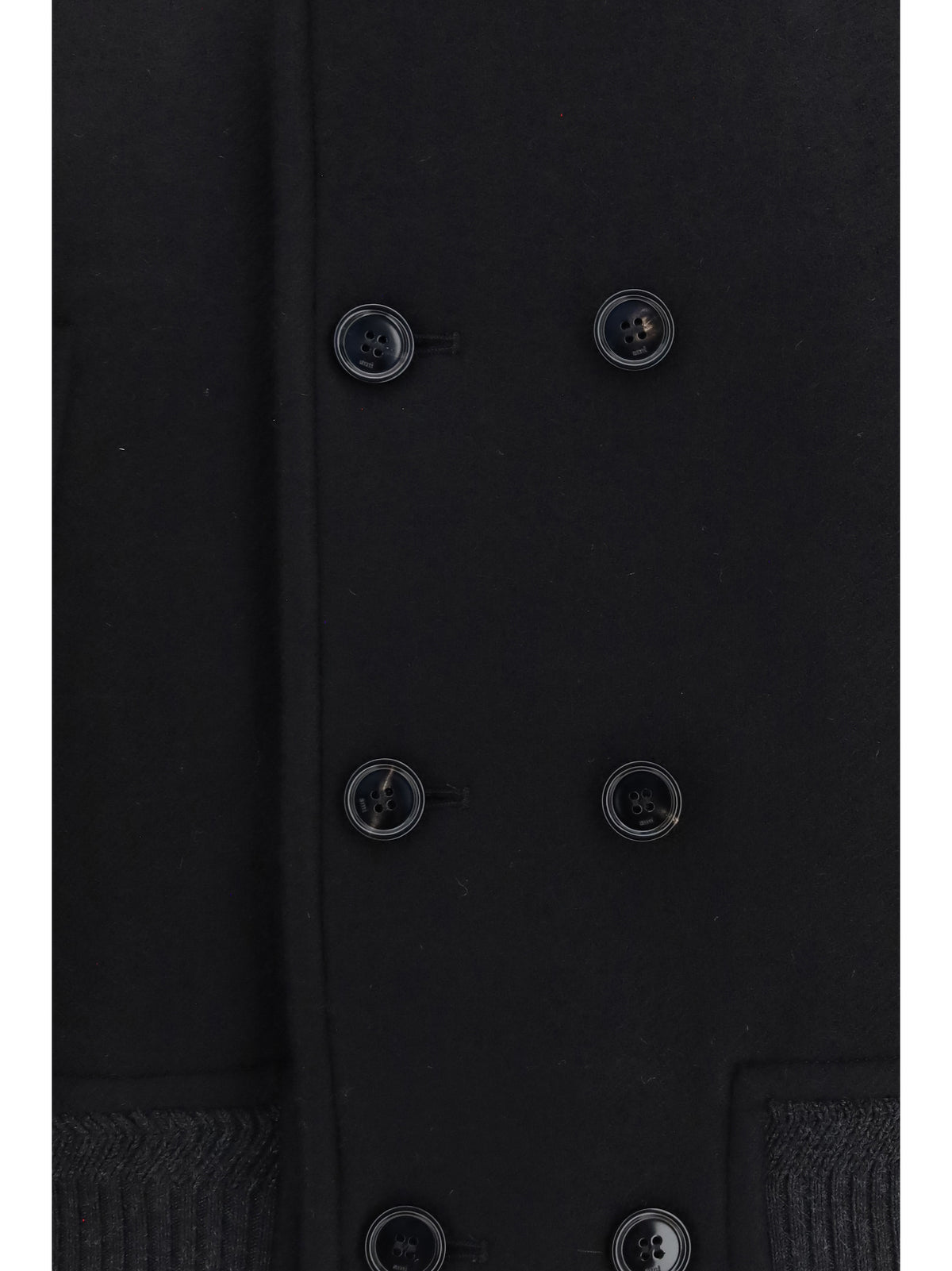 Ami Paris Wool double-breasted Bomber - Noir