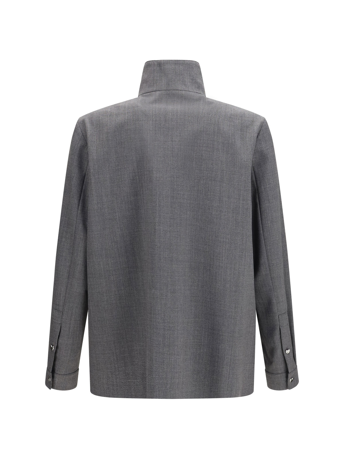 Valentino Mouliné wool shirt Jacket - Black/Grey