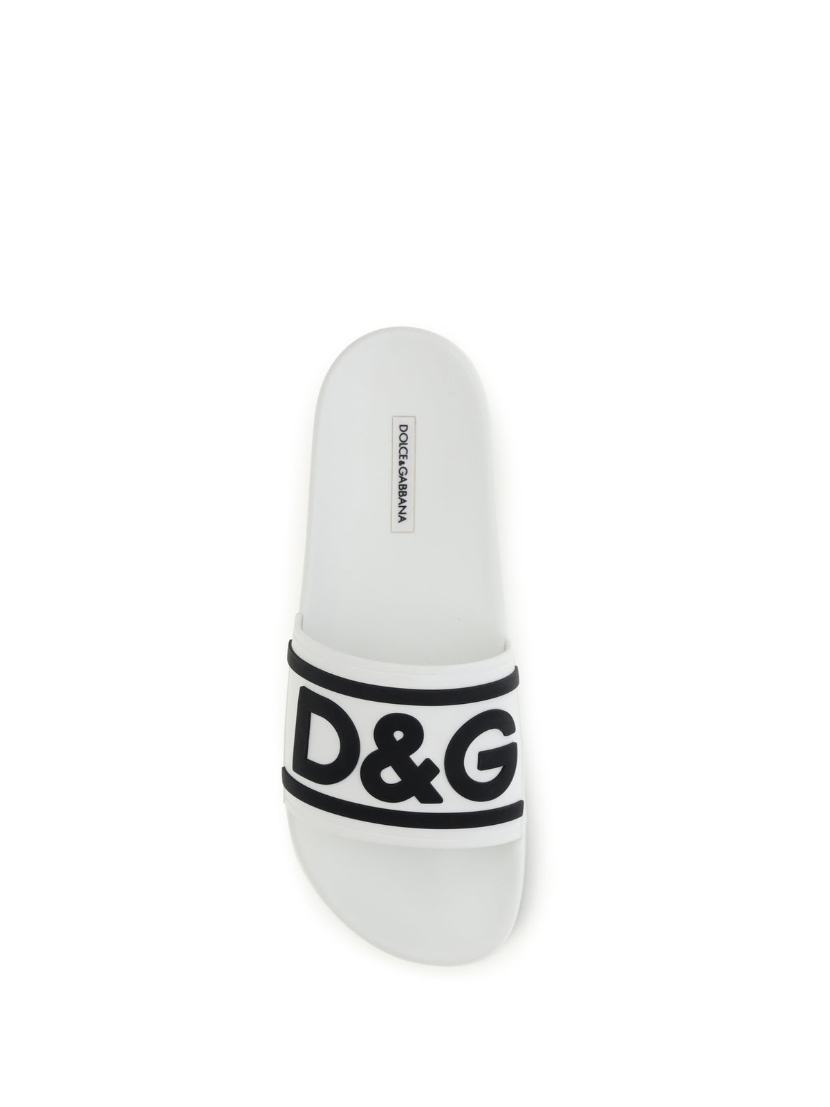 Dolce & Gabbana Logo Slide Sandals - White/Black