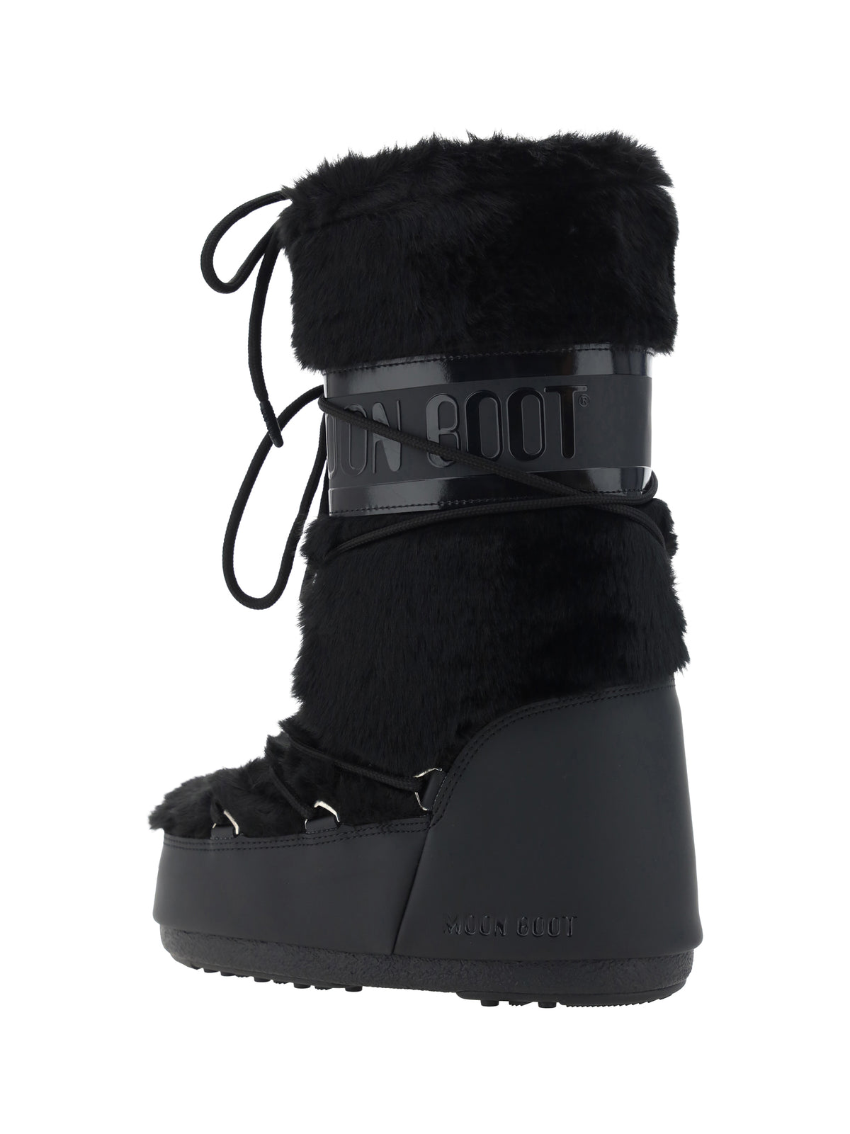 Moon Boot Icon Faux Fur Boots - Black