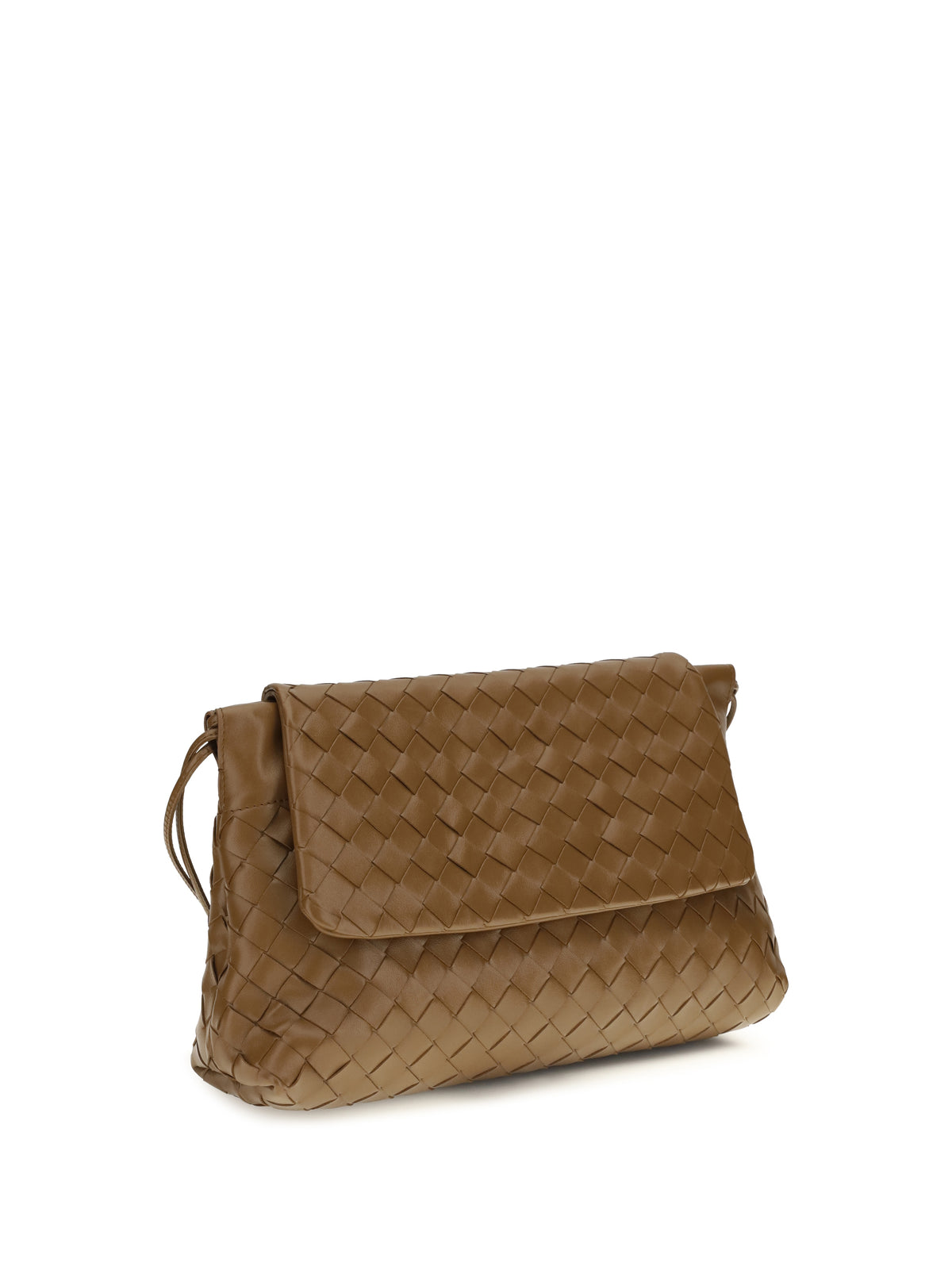 Bottega Veneta Intrecciato Shoulder Bag - Dark Caramel 20-Gold