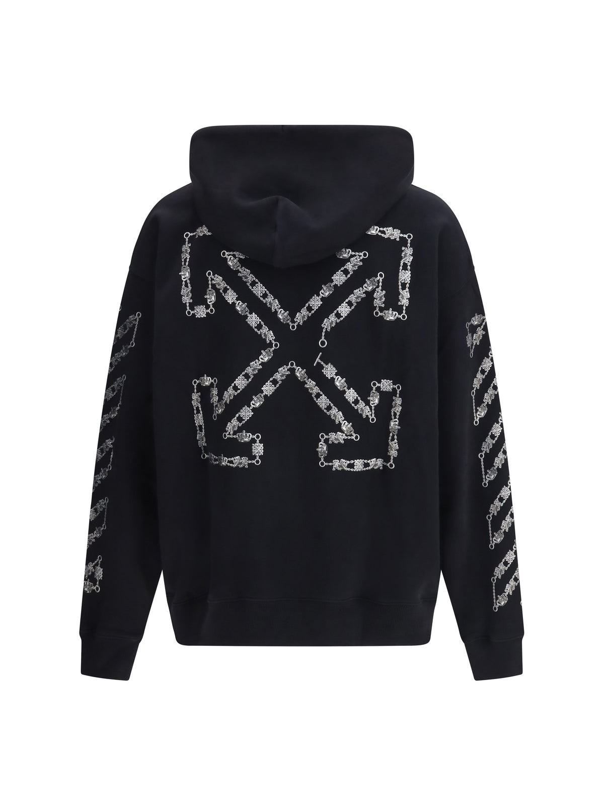 Off-White Chain Araldic Arrow Skate Hoodie - Black