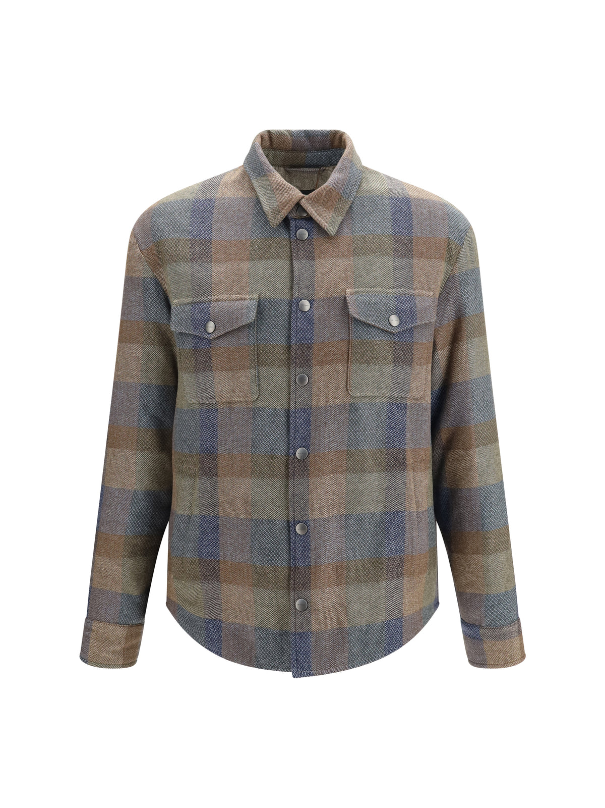 Etro Wool and cashmere check Shirt - Var. Multicolor F.Do Green