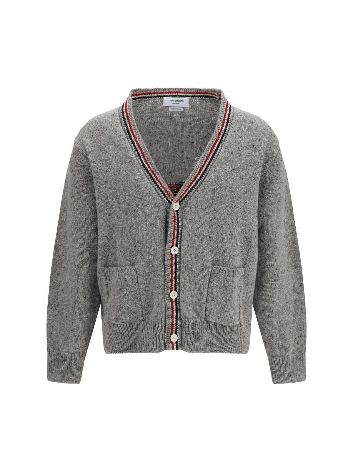 Thom Browne Hector Donegal Yarn Cardigan - Lt Grey