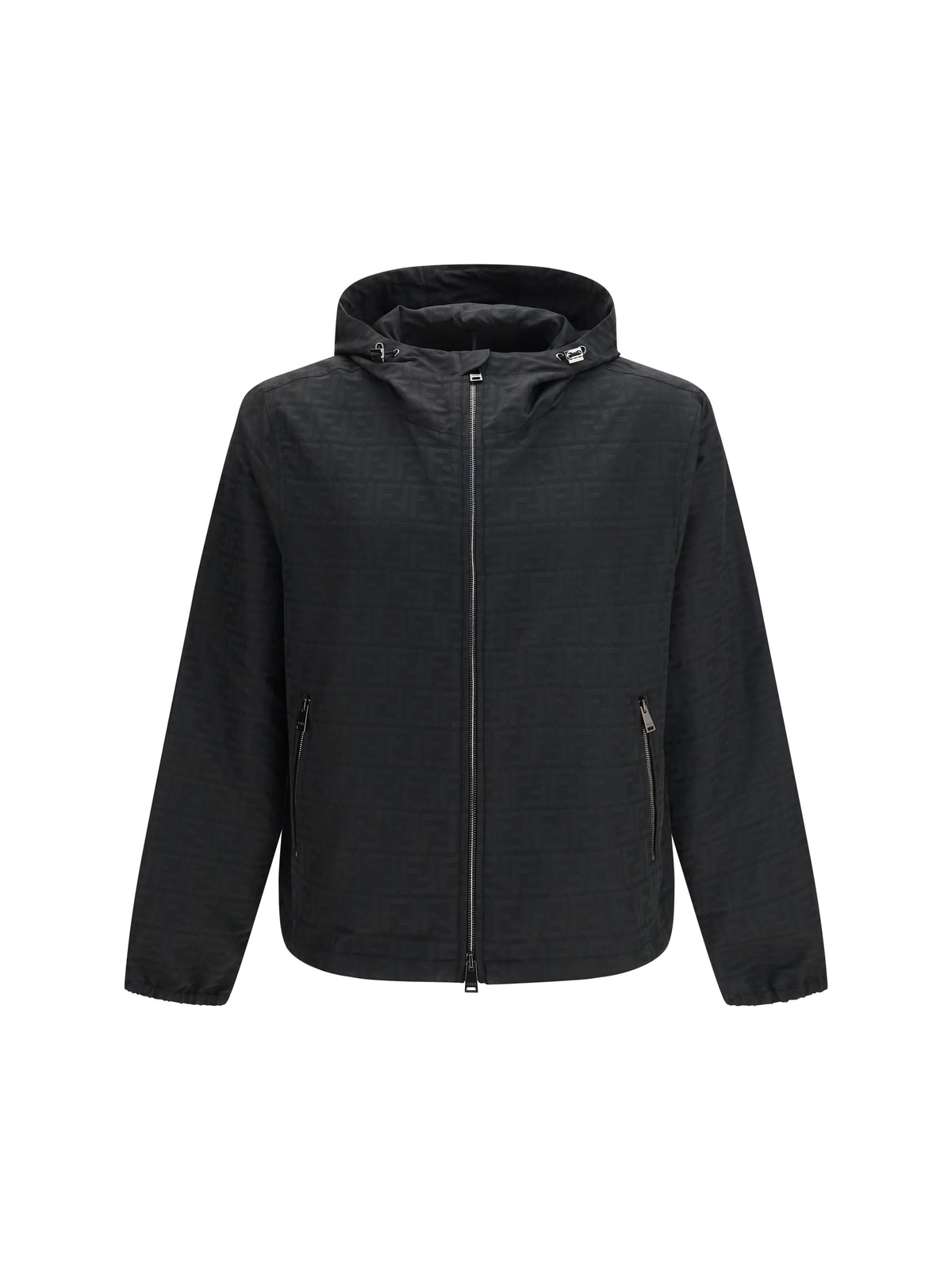 Fendi Lightweight nylon Jacket with FF motif - Black