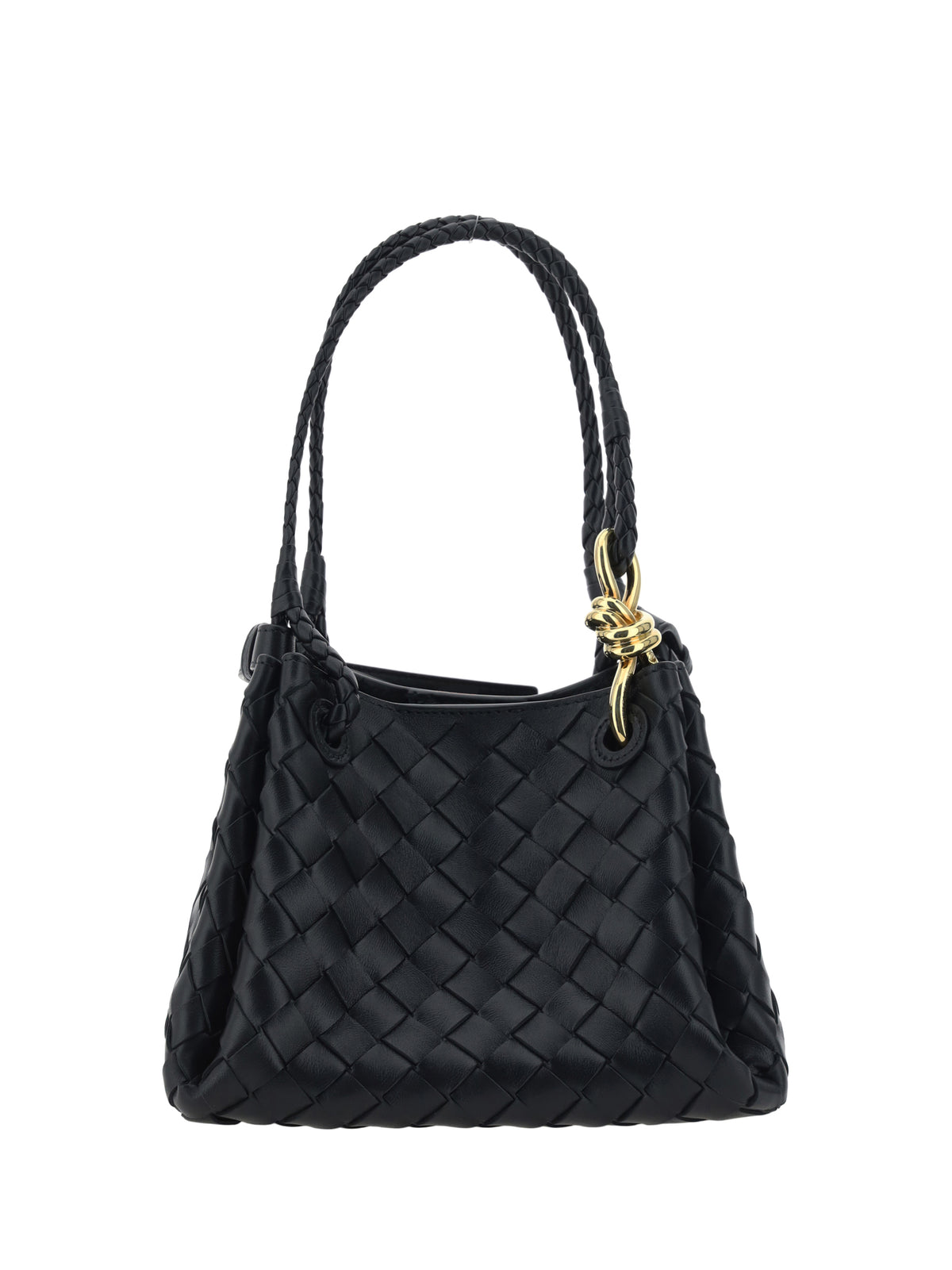Bottega Veneta Small Parachute Shoulder Bag - Black-M Brass