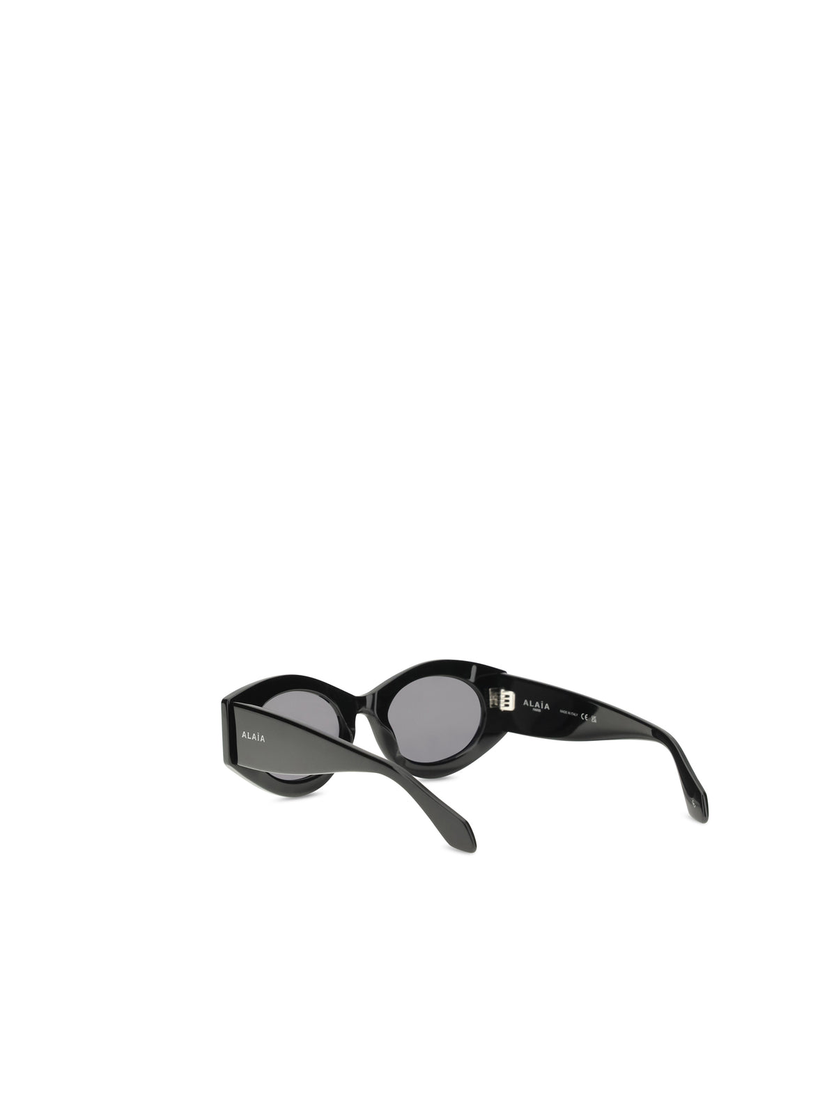 Alaïa Oval Sunglasses - Black-Black-Grey