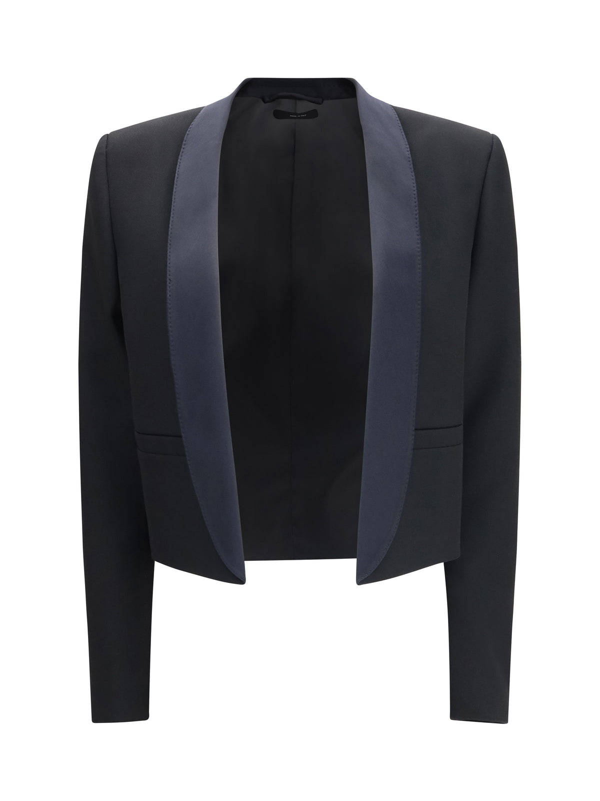 Tom Ford Cropped single-breasted Jacket - Black/Deep Blue Navy
