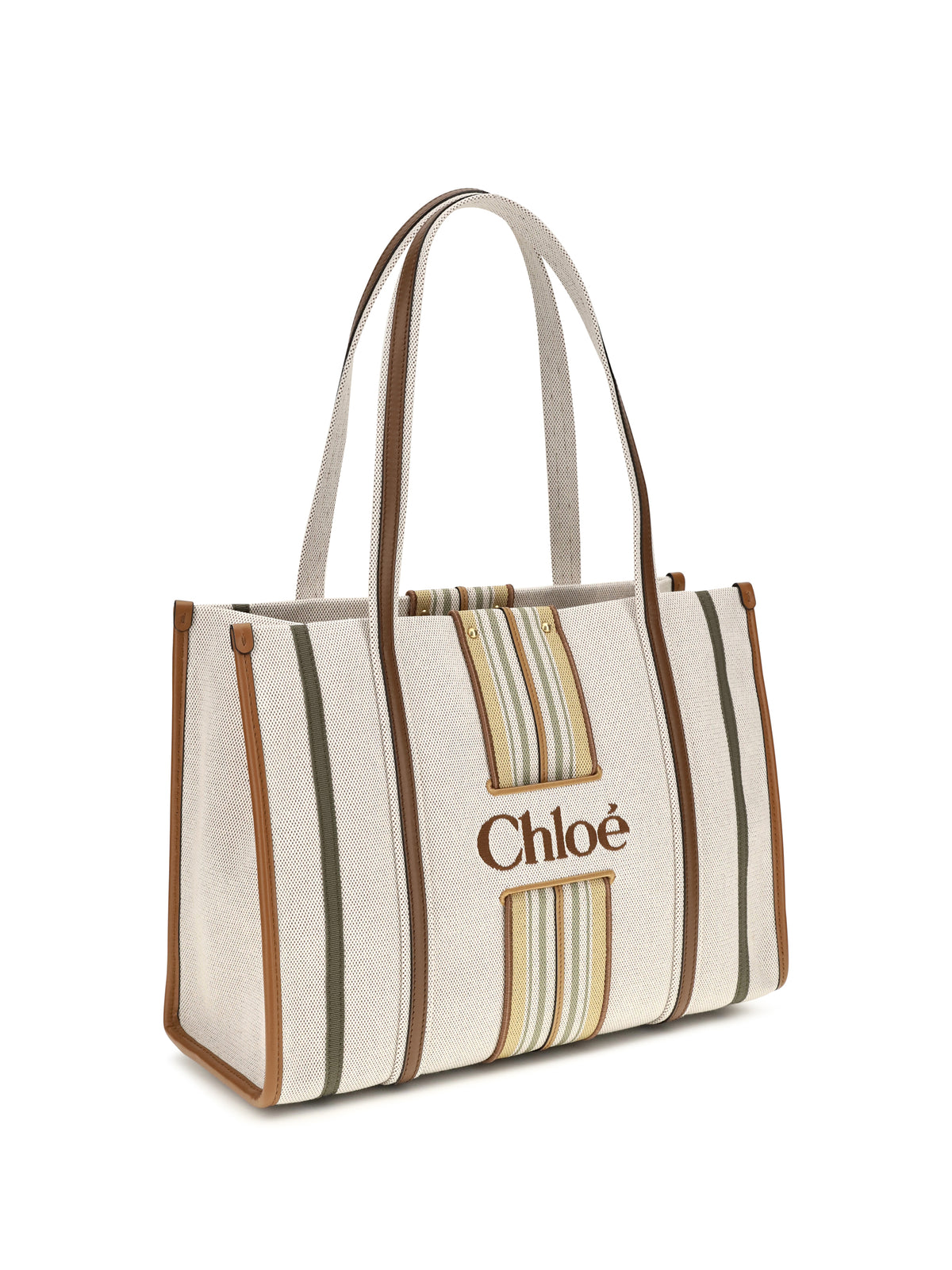 Chloé Woody Loop canvas Tote Bag - Beige