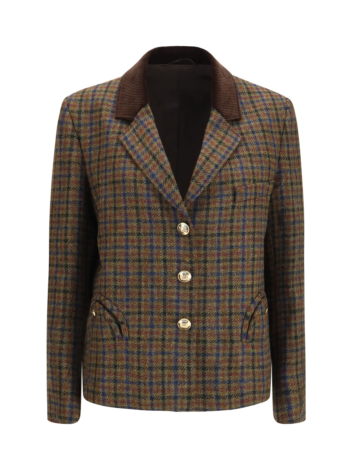 Blazé Milano Blazer Shelley in wool blend tweed - Green/Red Mix