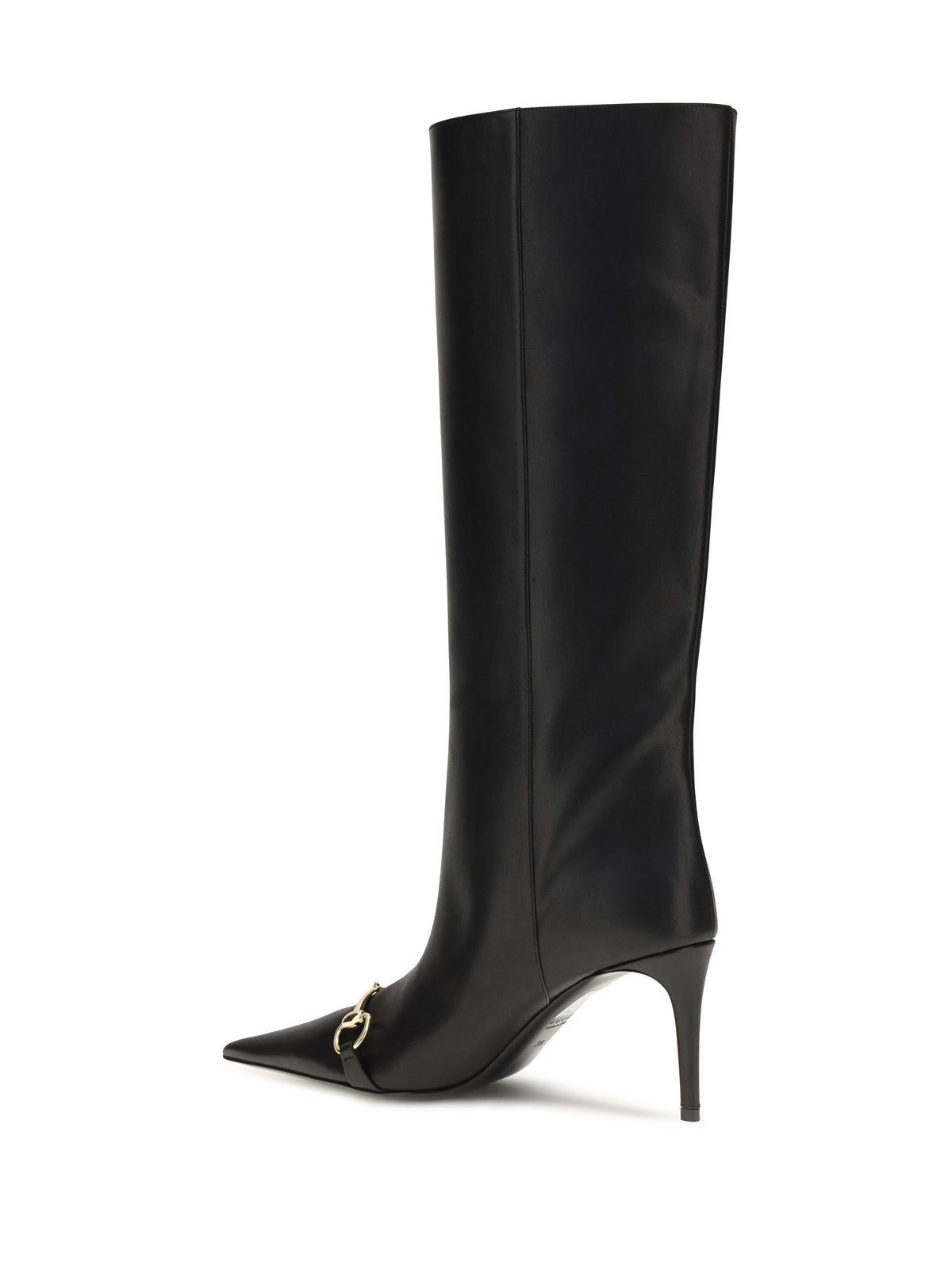 Gucci Slip-on leather Boots with Horsebit - Black
