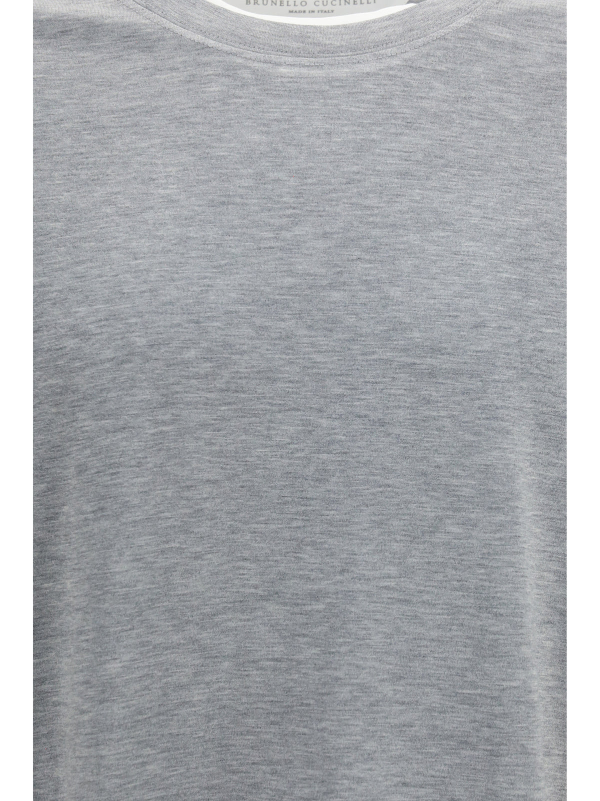 Brunello Cucinelli Silk T-shirt - Grigio+Off White