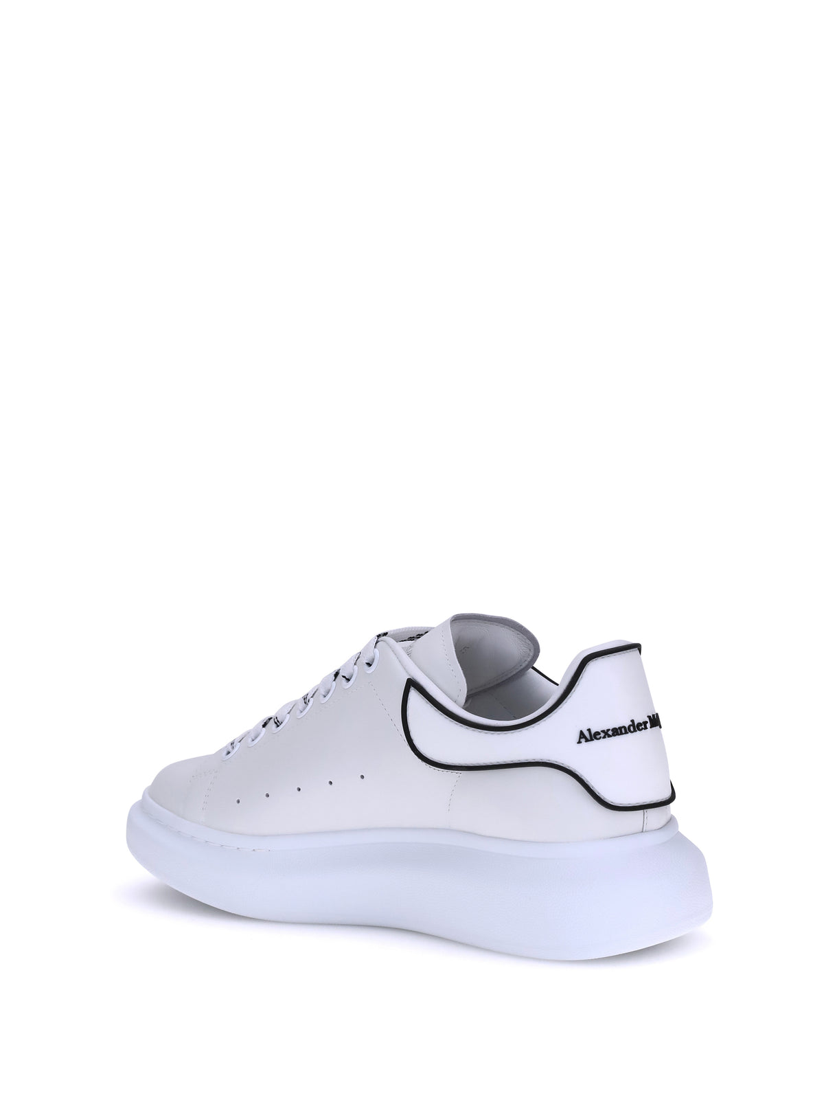 Alexander McQueen Leather Sneakers - White/White/Black