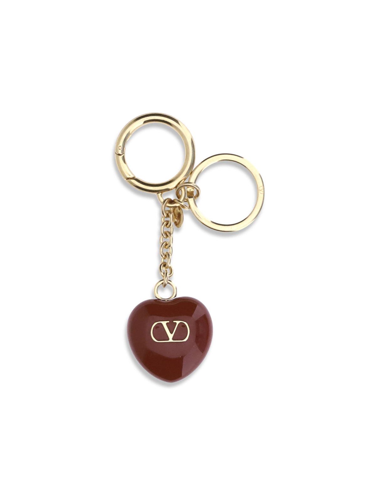 Valentino VLogo Coeur Royal Keychain - Antique Brass/Red
