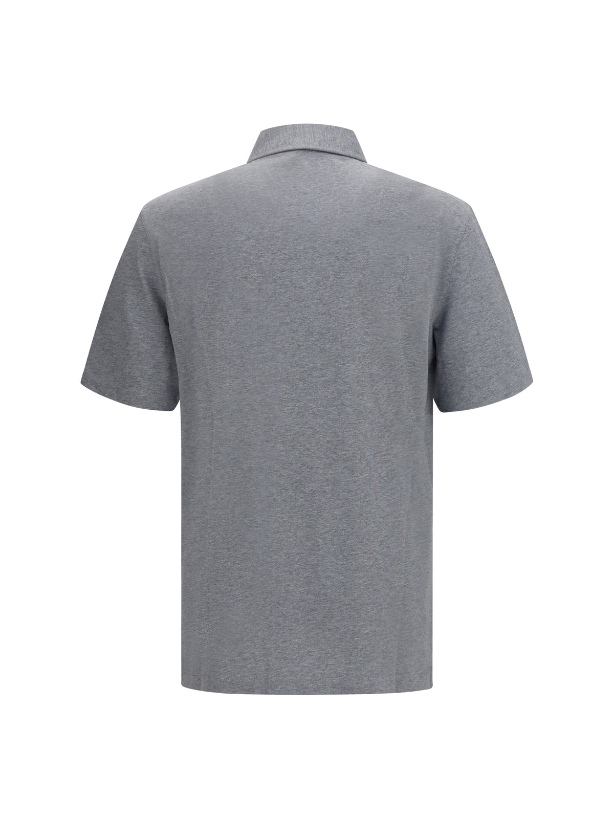 Brunello Cucinelli Cotton jersey Polo with shirt collar - Grey Medium