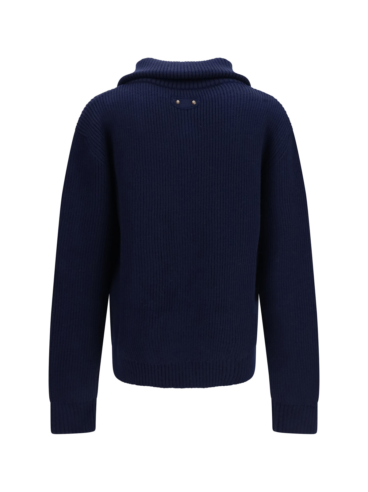 Balenciaga Ribbed knit zip Sweater - Navy