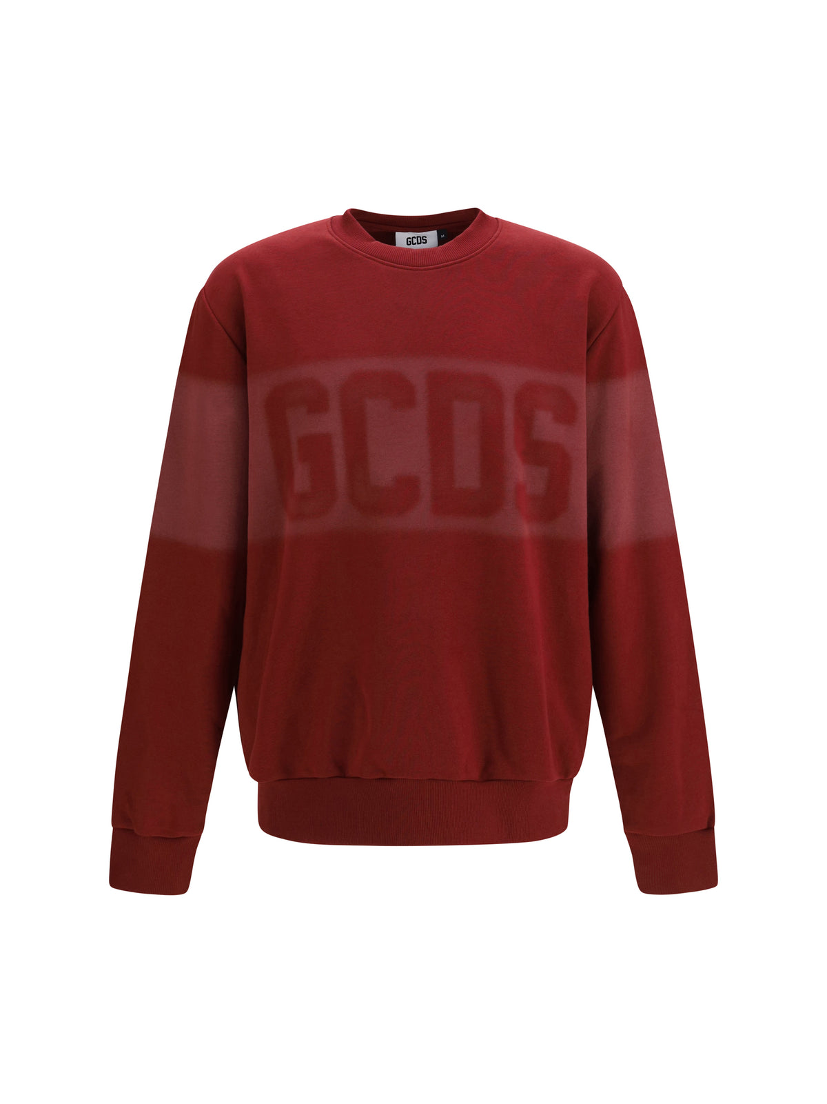 GCDS Logo Spray crewneck Sweatshirt - Tawny Port/Grey