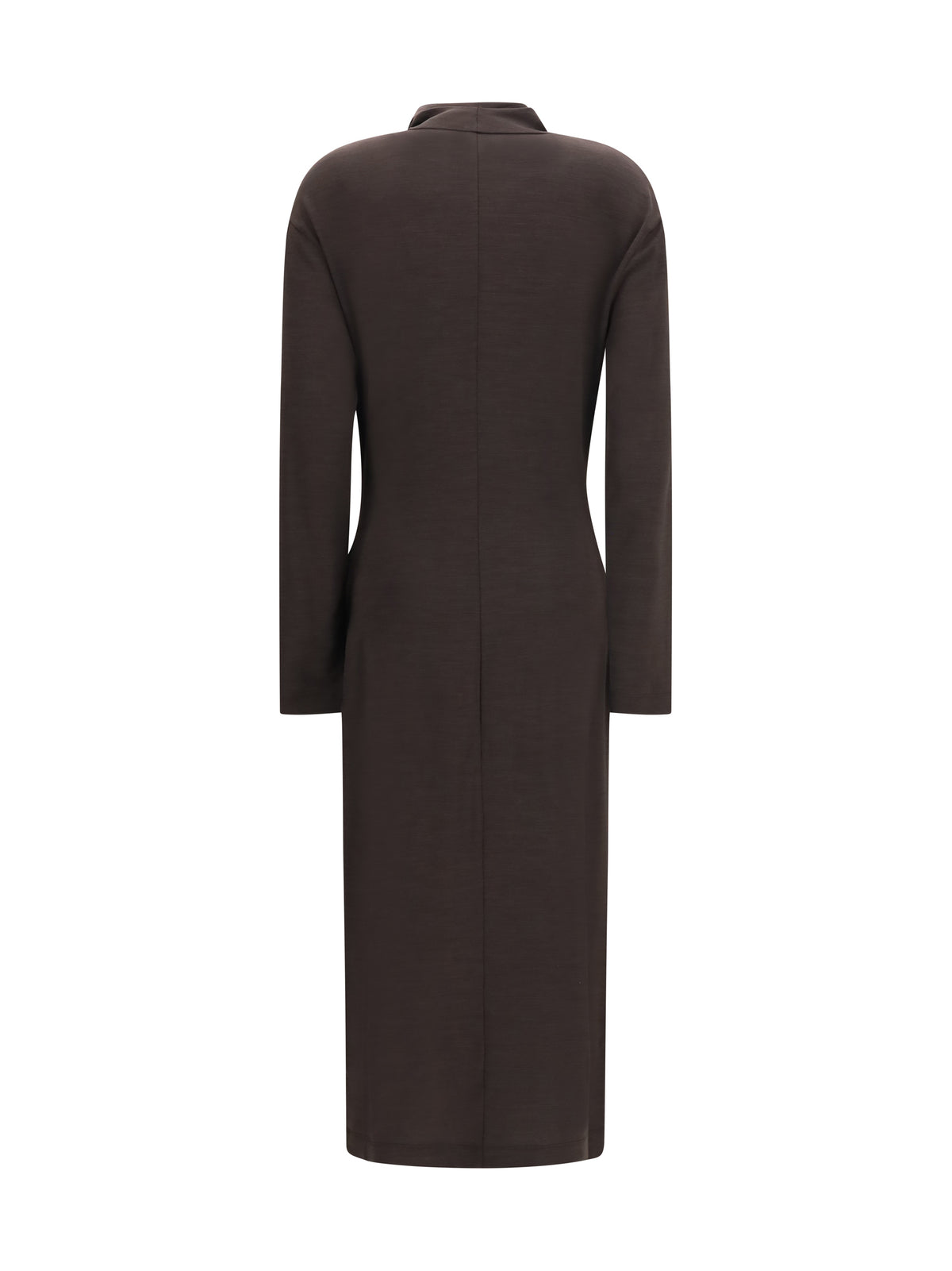 Brunello Cucinelli Techno wool jersey Draped Dress with monili - Caffe'