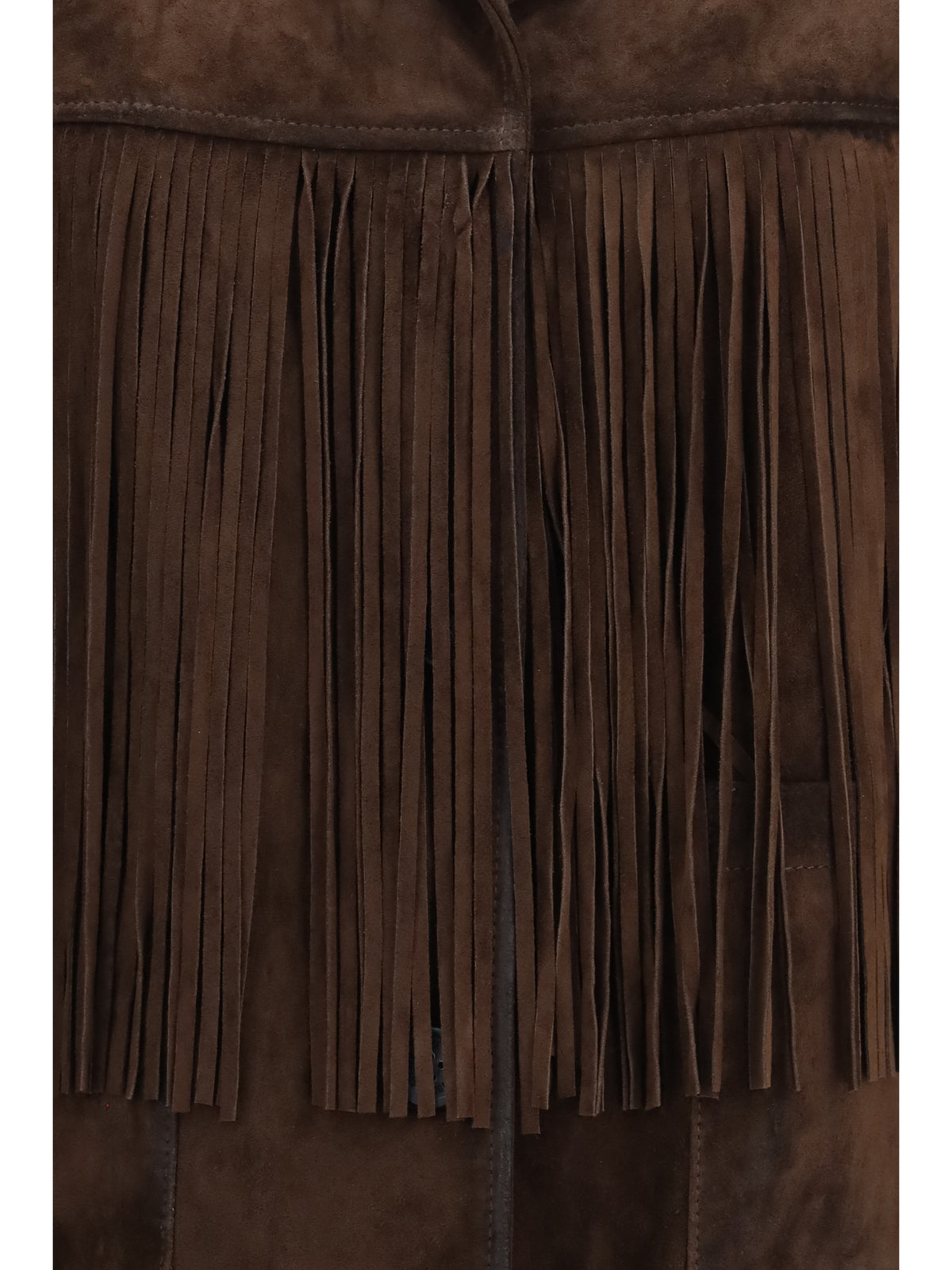 Golden Goose Journey leather Jacket with fringes - Coffee Bean