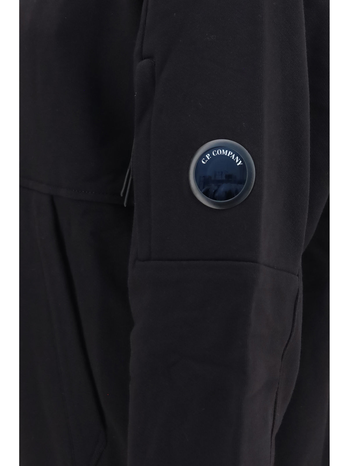 C.P. Company Diagonal-weave cotton fleece Hooded Sweatshirt - Black