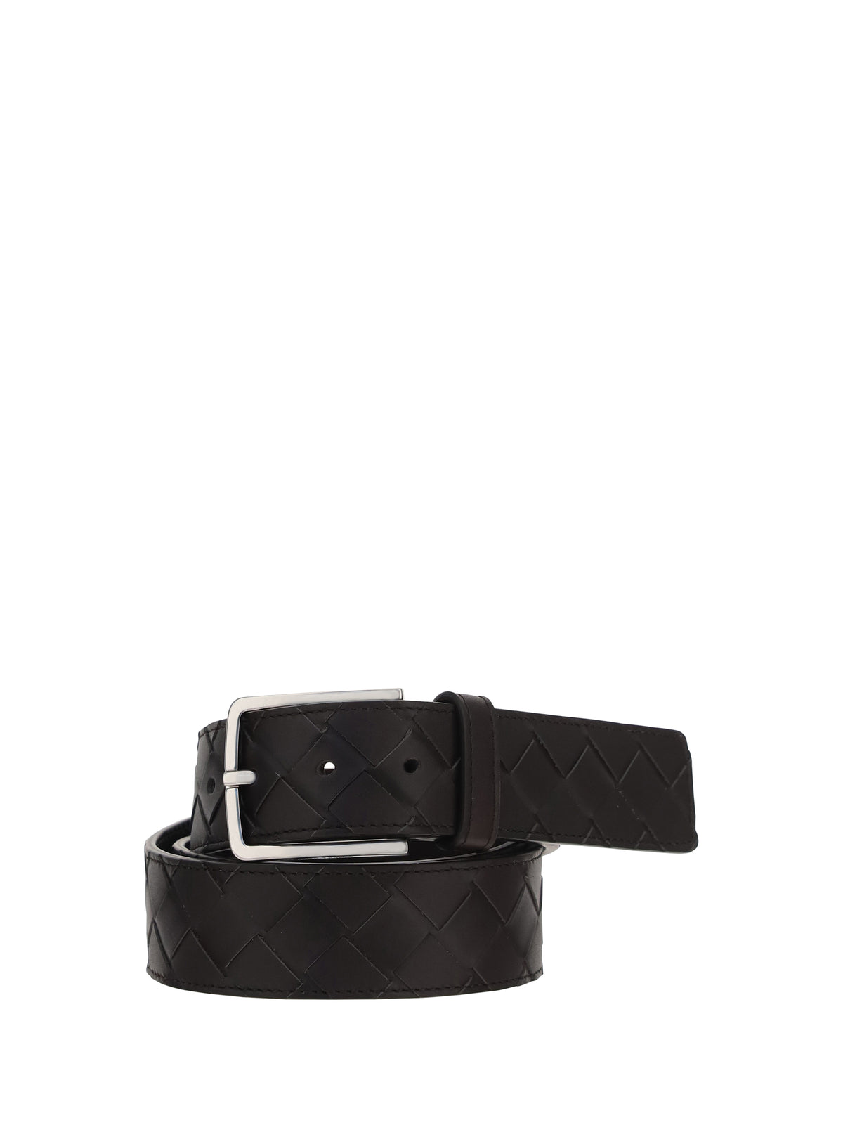 Bottega Veneta Leather Belt - Fondant-Silver