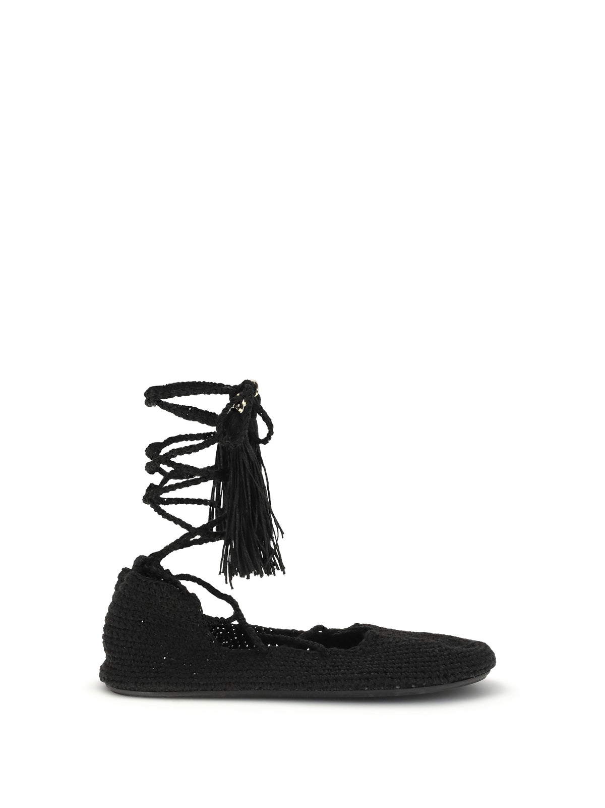Alanui The Sound Of The Sea lace-up Ballerinas - Black Black