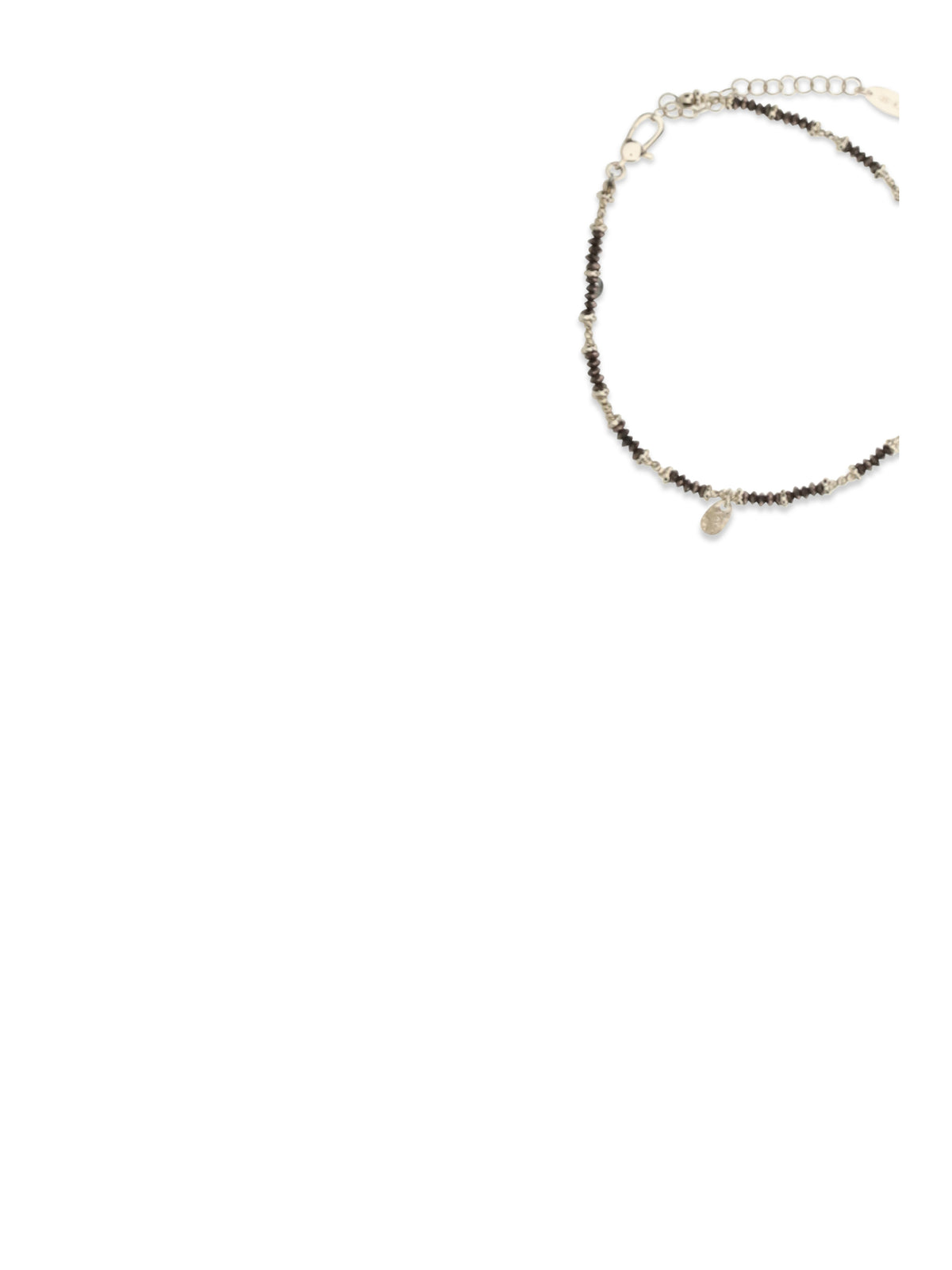 Brunello Cucinelli Hematite and 925 sterling silver Anklet - Ematite Brown+Oro Light