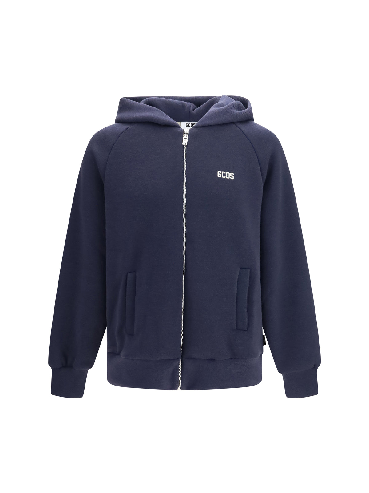 GCDS Hooded Sweatshirt with back logo - Dark Blue/Bone