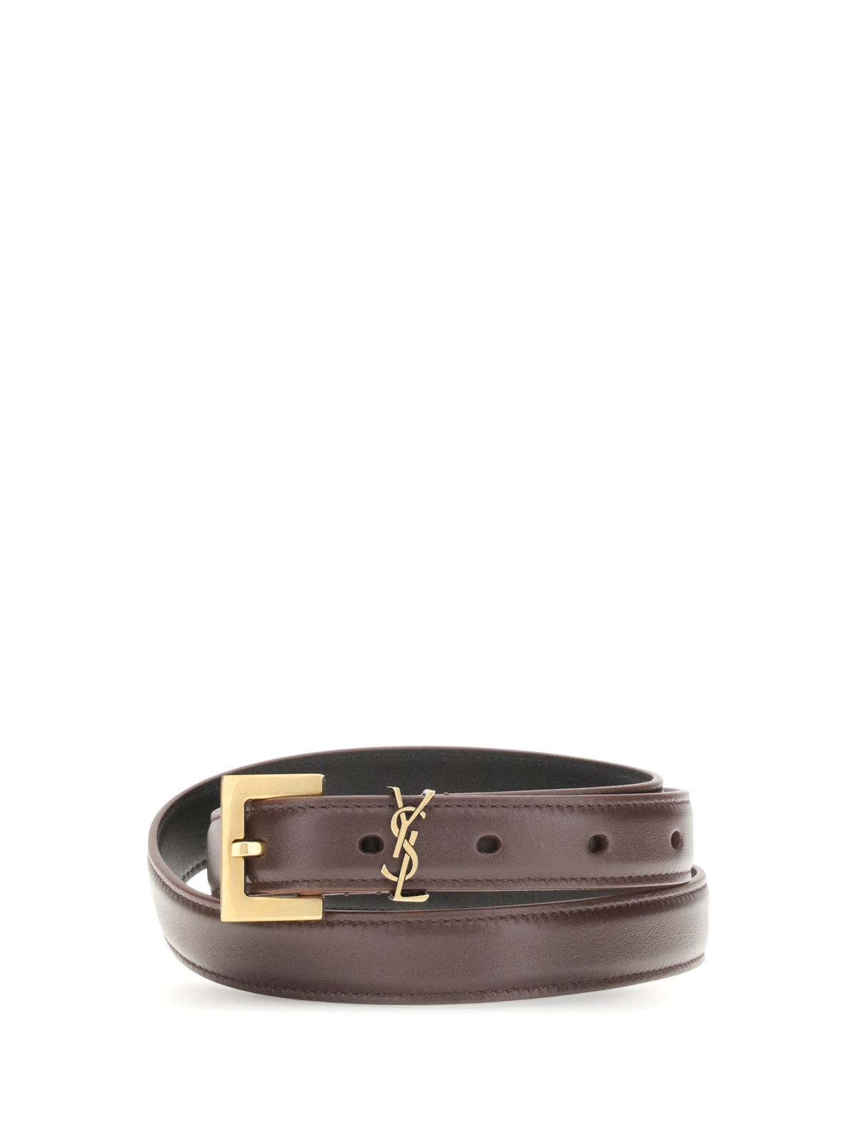 Saint Laurent Cassandre slim Belt - Red Tan