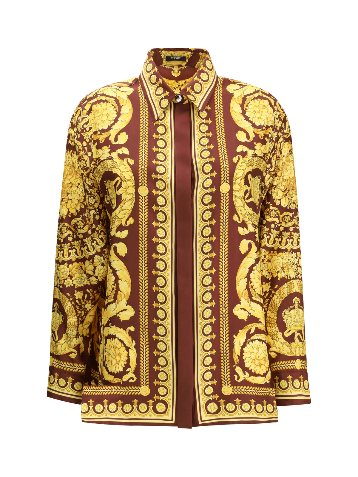 Versace Printed silk Shirt - Burgundy/Gold