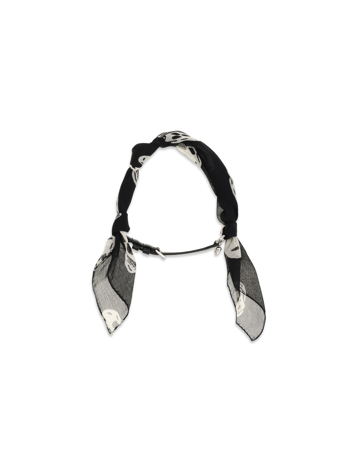 Alexander McQueen Double-wrap Skull Scarf Bracelet - Black/White/Silver