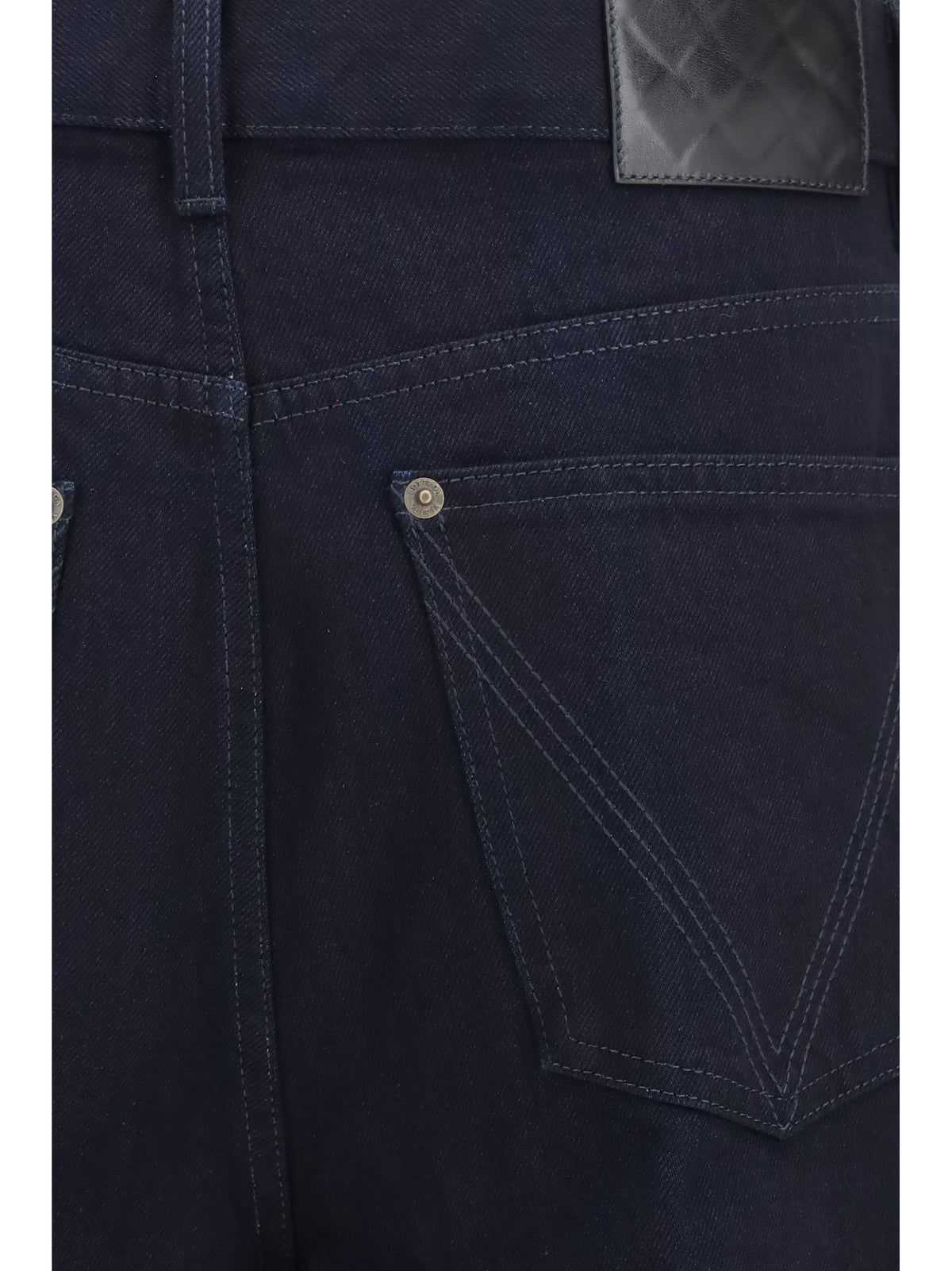 Bottega Veneta Wide-leg Jeans with Intrecciato patch - Dark Indigo