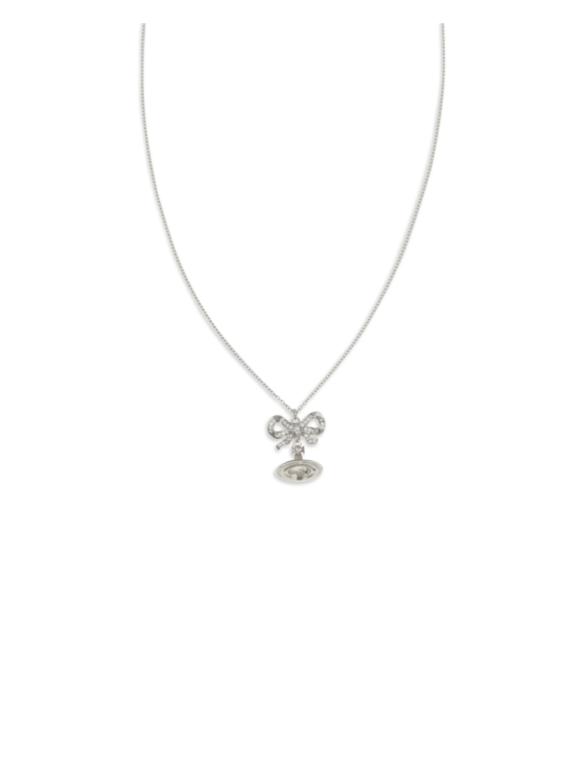 Vivienne Westwood Octavie Pendant Necklace - Platinum / White, Clear Cz