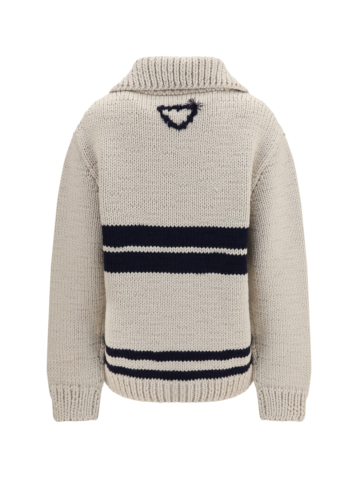 Prada Wool zip Cardigan - Avorio+Blu