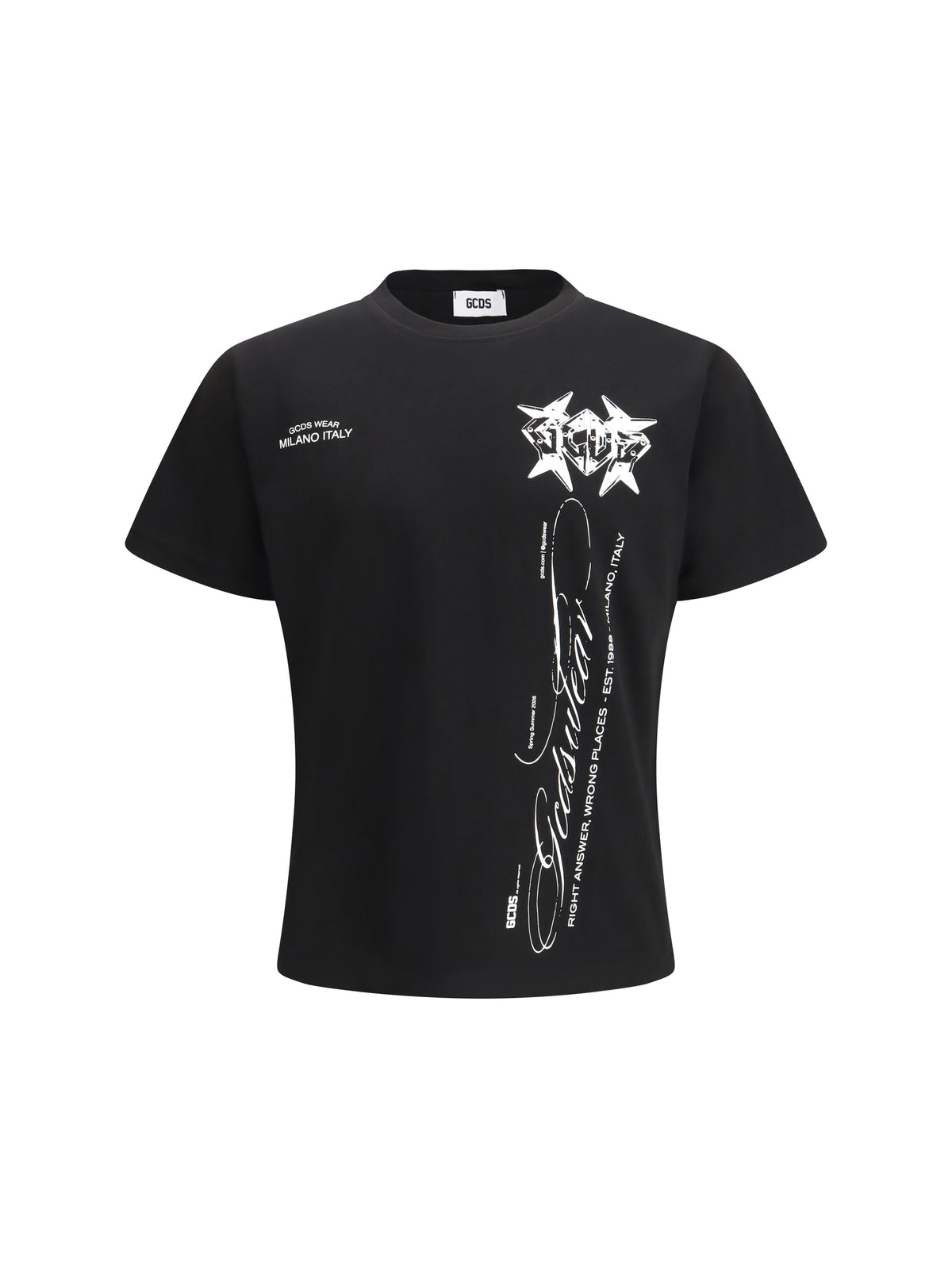 GCDS History print cotton T-shirt - Black/White
