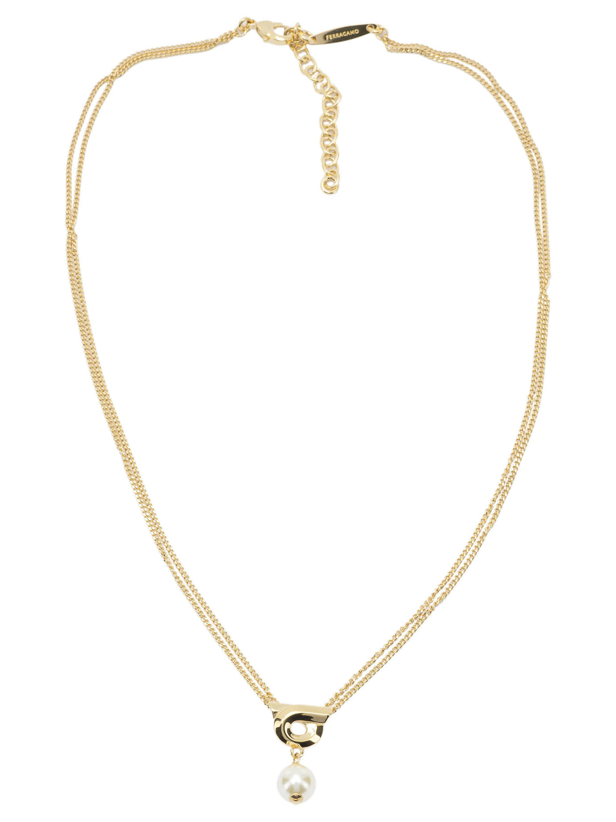 Ferragamo "Gancini" necklace with pearl - Gold