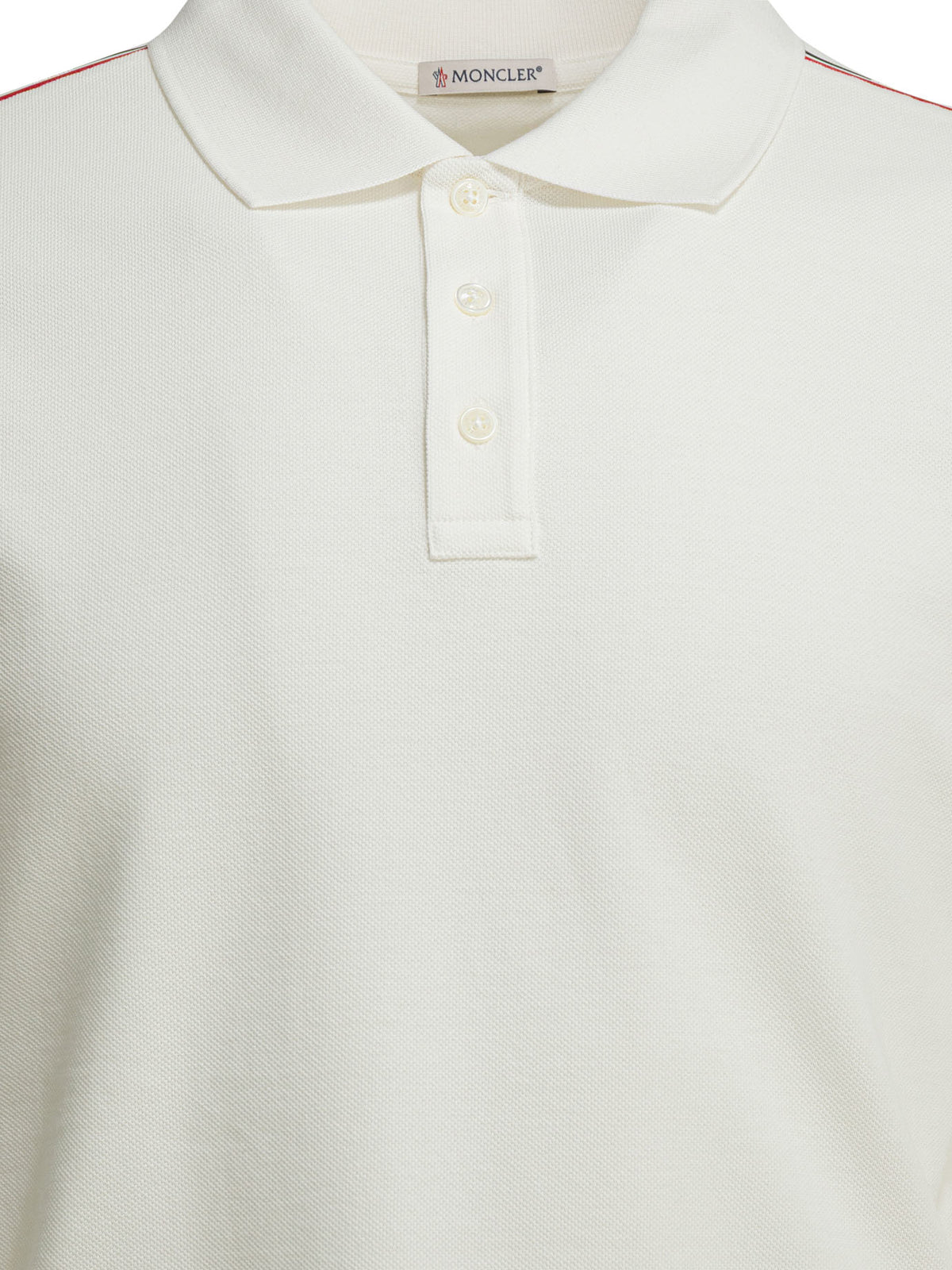Moncler Polo shirt with buttons and logo - White