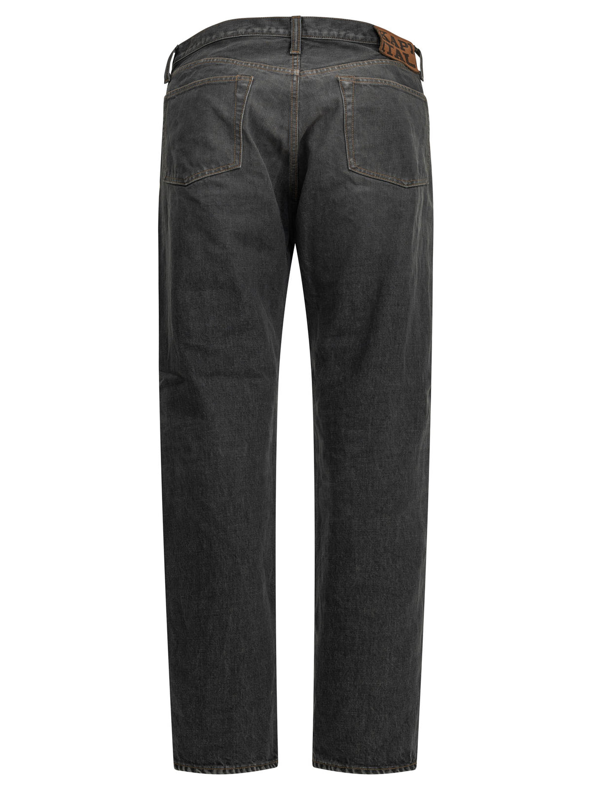 Kapital "BLKxBLK Denim 5P MONKEY TH" Wide-Leg Jeans - Blue