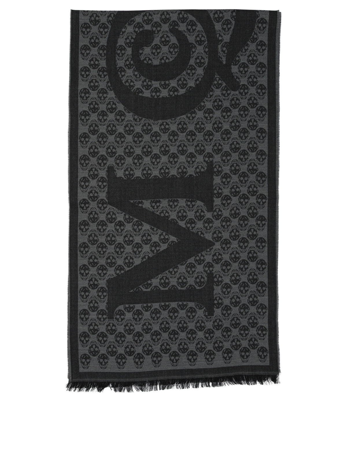 Alexander McQueen SCARF MULTI LOGO 35X190 - Grey
