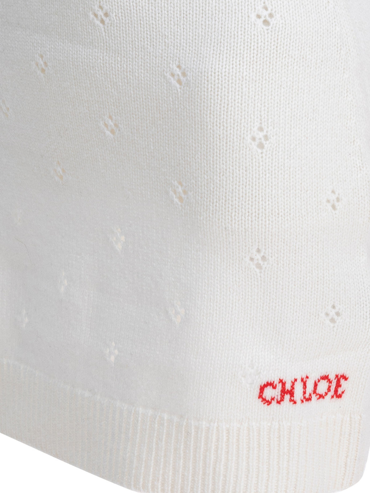 Chloé Openwork wool and cashmere miniskirt - White